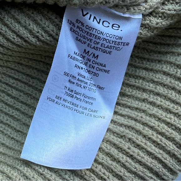 🆕Vince Beige Ribbed Crewneck Pullover Sweater Ladies Size M NWT Cotton Blend - Picture 8 of 12